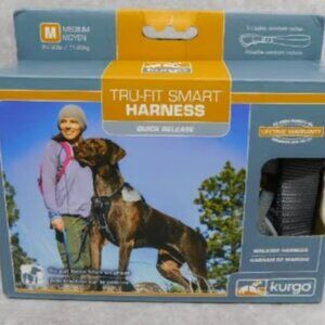 Kurgo Tru-Fit Smart Harness Quick Release Seatbelt Tether Medium Dogs 25-50lbs